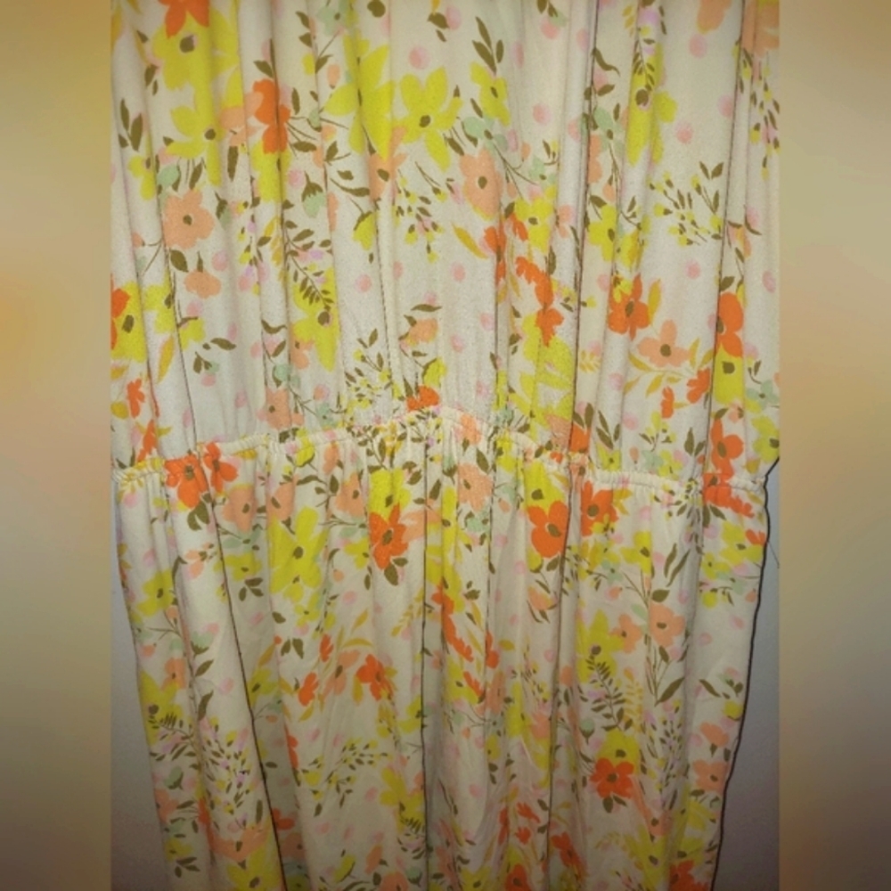 Lauren Conrad LC EUC Spring floral 3/4 length dress with ruching! 3X size - Picture 7 of 8